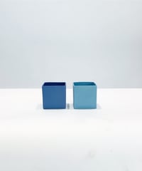 ブルースクエアフラワーベース 　 キューブS S
