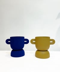 【鉢】handle  スチールパウダーポットカバー　BLUE /  SAND