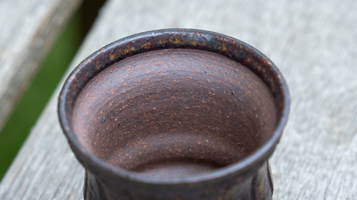 （1Fろ）　淡海陶芸研究所 陶器製球形花器 1Fろ） 淡海陶芸研究所 陶器製球形花器 - メルカリ