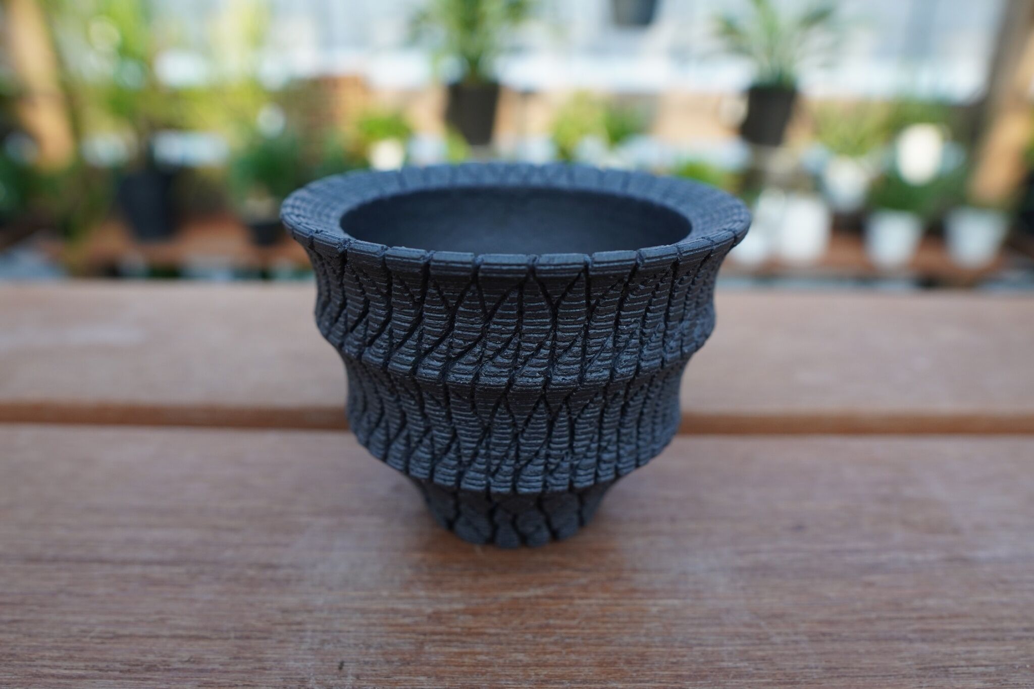 【新品】沖誠 作家鉢 Spiral 炭化 笠間焼 陶器鉢 塊根植物 アガベ original