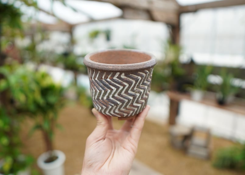 手作植木鉢 ハンドメイド 陶器鉢 塊根植物 アガべ XXLサイズ B-76 特別