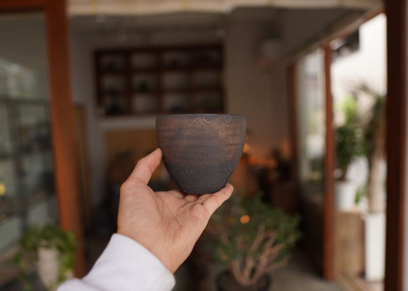 陶器鉢　沼野秀章　植木鉢　笠間焼 沼野秀章 作品【 刻ム音 】3.5号 笠間焼 植木鉢 ［ No.25］ | 陶賊