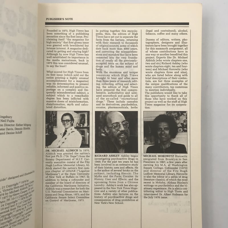 Title/ High Times Encyclopedia Author/ Robert