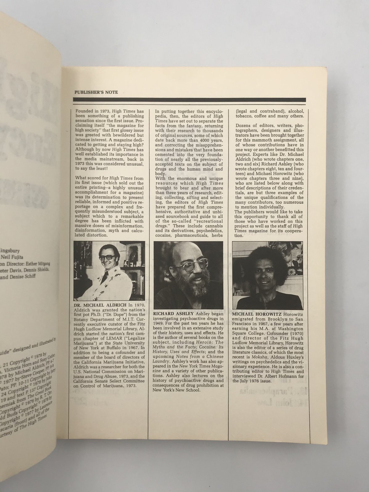 Title/ High Times Encyclopedia Author/ Robert