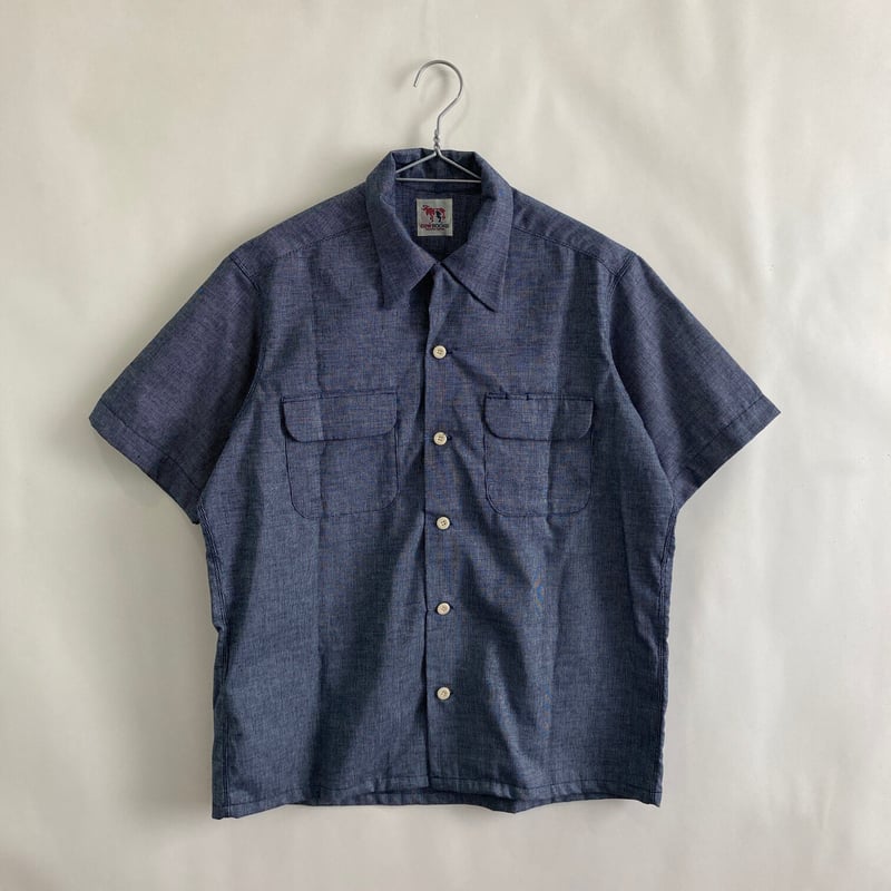 【優里グッズ・シャツ】Patterned Open Collar Shirt Open Collar Shirt（Logo/Blue,Brown） | COWBOOKS