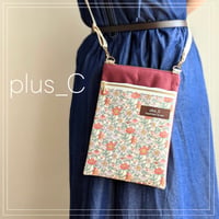 長財布が入るスマホショルダー 【size L】ピンク＆ワイン
