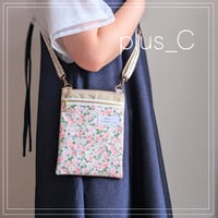 【展示品】お散歩スマホショルダー 【size M】 ピンク＆アイボリー