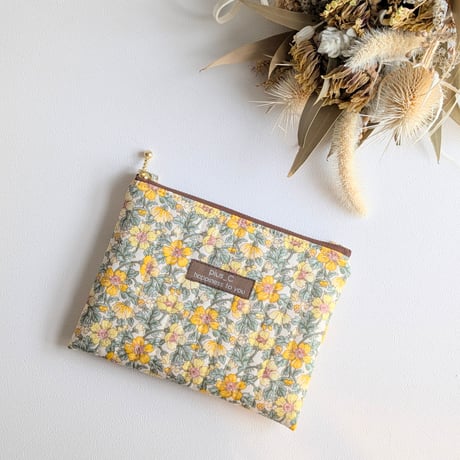 リップポケット付き キルトポーチ＆ショルダー   イエロー