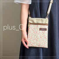 長財布が入るスマホショルダー 【size L】ピンク＆アイボリー