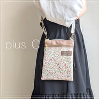 お散歩スマホショルダー 【size M】 ピンク＆シナモンベージュ