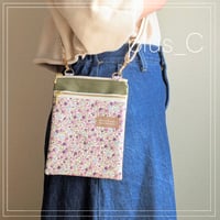 お散歩スマホショルダー 【size M】 紫＆薄カーキ