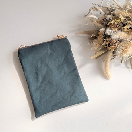 お散歩スマホショルダー 【size M】 オレンジ＆濃いグリーン