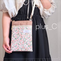 長財布が入るスマホショルダー 【size L】ピンク＆ライトシナモン