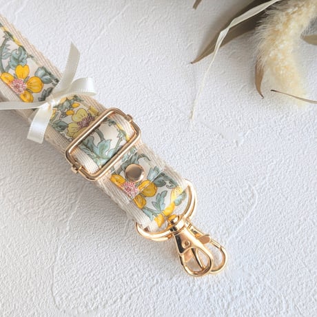 【2.5cm幅】花柄ショルダーストラップ