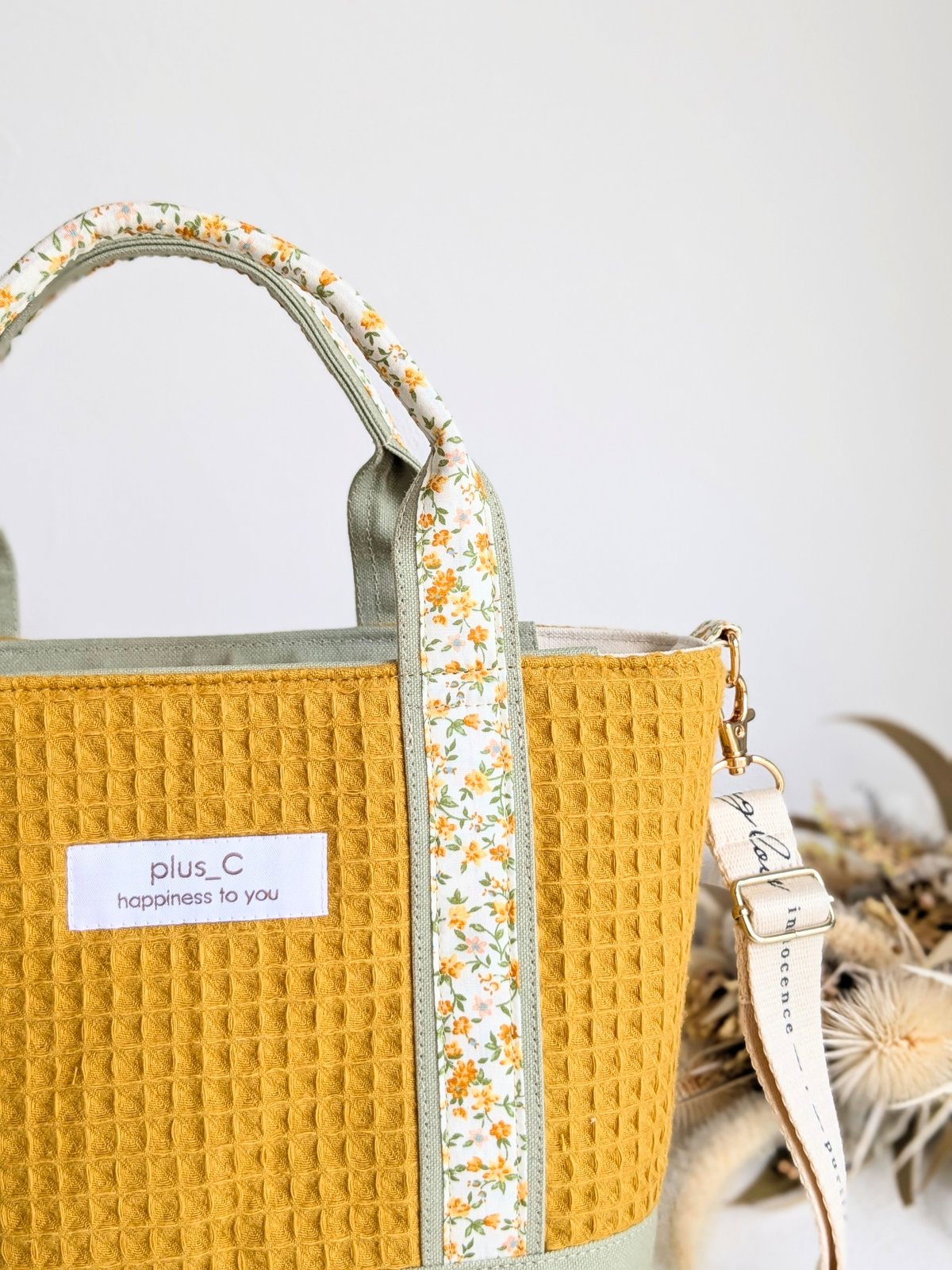 フランス生地と倉敷帆布のしっかりトートバッグorランチバッグ