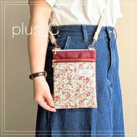 【展示品】お散歩スマホショルダー 【size M】 ピンク＆ワインレッド