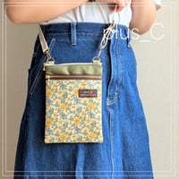 お散歩スマホショルダー 【size M】 イエロー＆薄カーキ