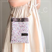 お散歩スマホショルダー 【size M】 紫＆エビ茶
