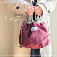 【sold out 】 2way コーデュロイ 巾着 ハンドバッグorショルダーバッグ レッド