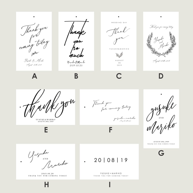 サンクスタグ】トレーシングペーパーcard（100枚set）／18 design | AWI