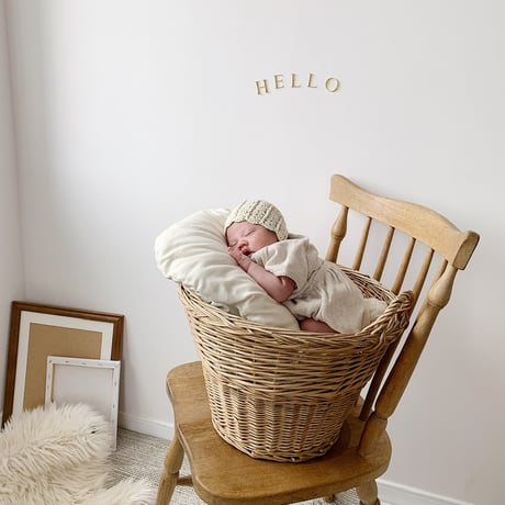 Acrylic gold letter banner / HELLO