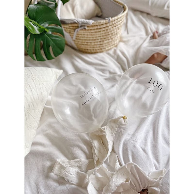 Balloon / 100days - 小さめ文字 -（2個set） | AWINS.CO