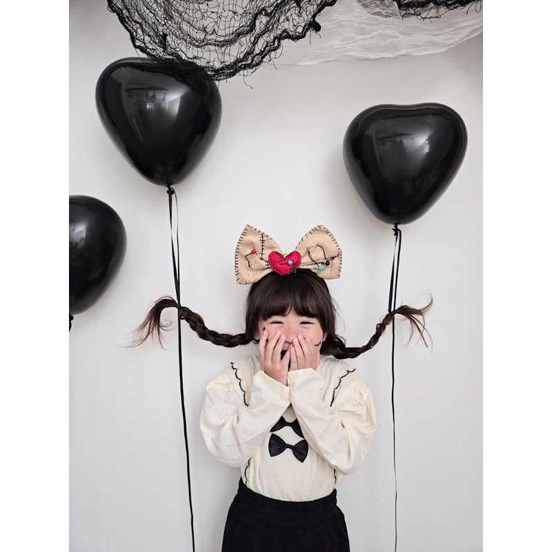 10 inch size ｝black heart balloon / 3piece se