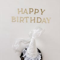 Acrylic gold letter banner / HAPPY BIRTHDAY