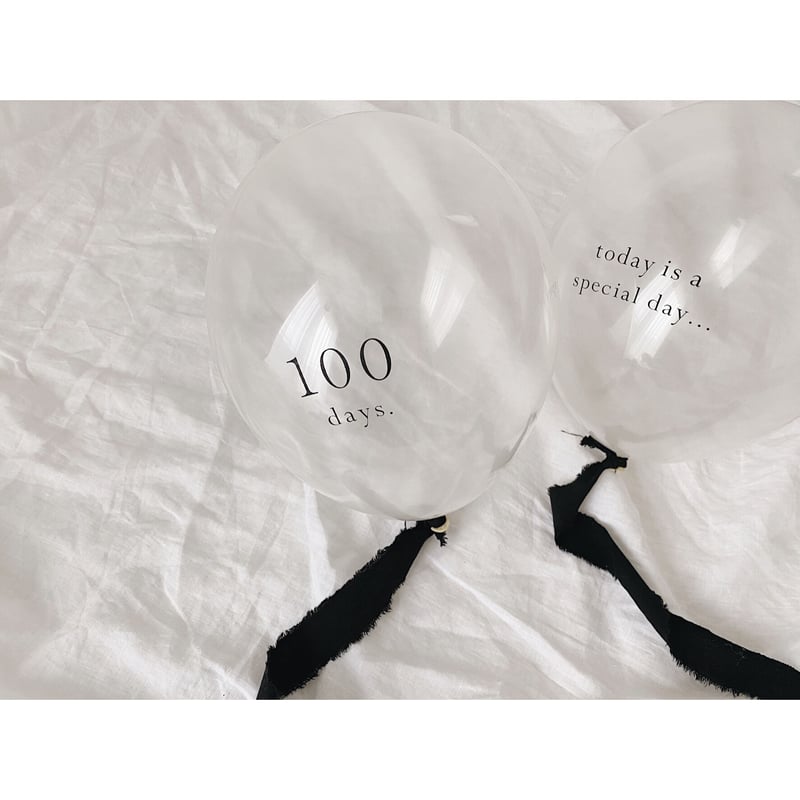 Balloon / 100days - 小さめ文字 -（2個set） | AWINS.CO