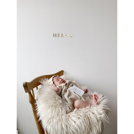 Acrylic gold letter banner / HELLO