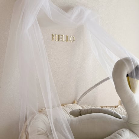Acrylic gold letter banner / HELLO