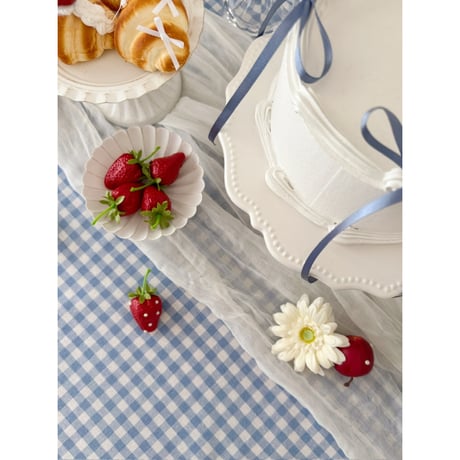 gingham check cloth / blue＆white