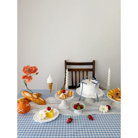 gingham check cloth / blue＆white