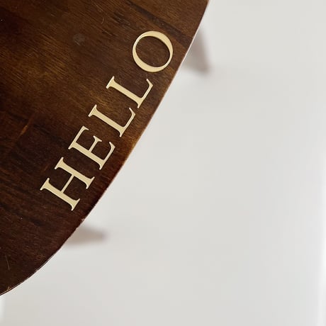 Acrylic gold letter banner / HELLO