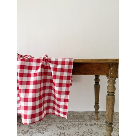 gingham check cloth / red＆white
