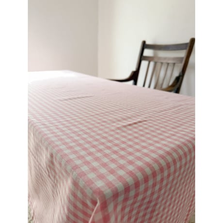 gingham check cloth / pink＆white