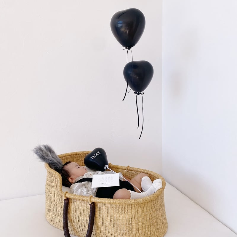10 inch size ｝black heart balloon / 3piece se