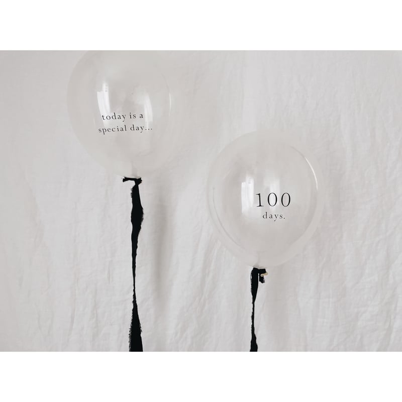 Balloon / 100days - 小さめ文字 -（2個set） | AWINS.CO