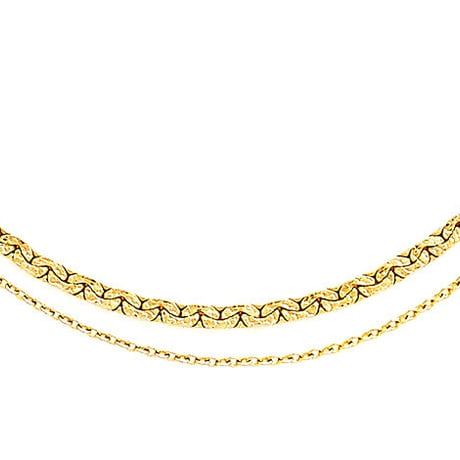 snake chain double strand necklace 13N102  / gold