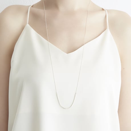 snake chain long necklace 13N103 / silver