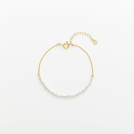 square beads bracelet 08B101  / gold
