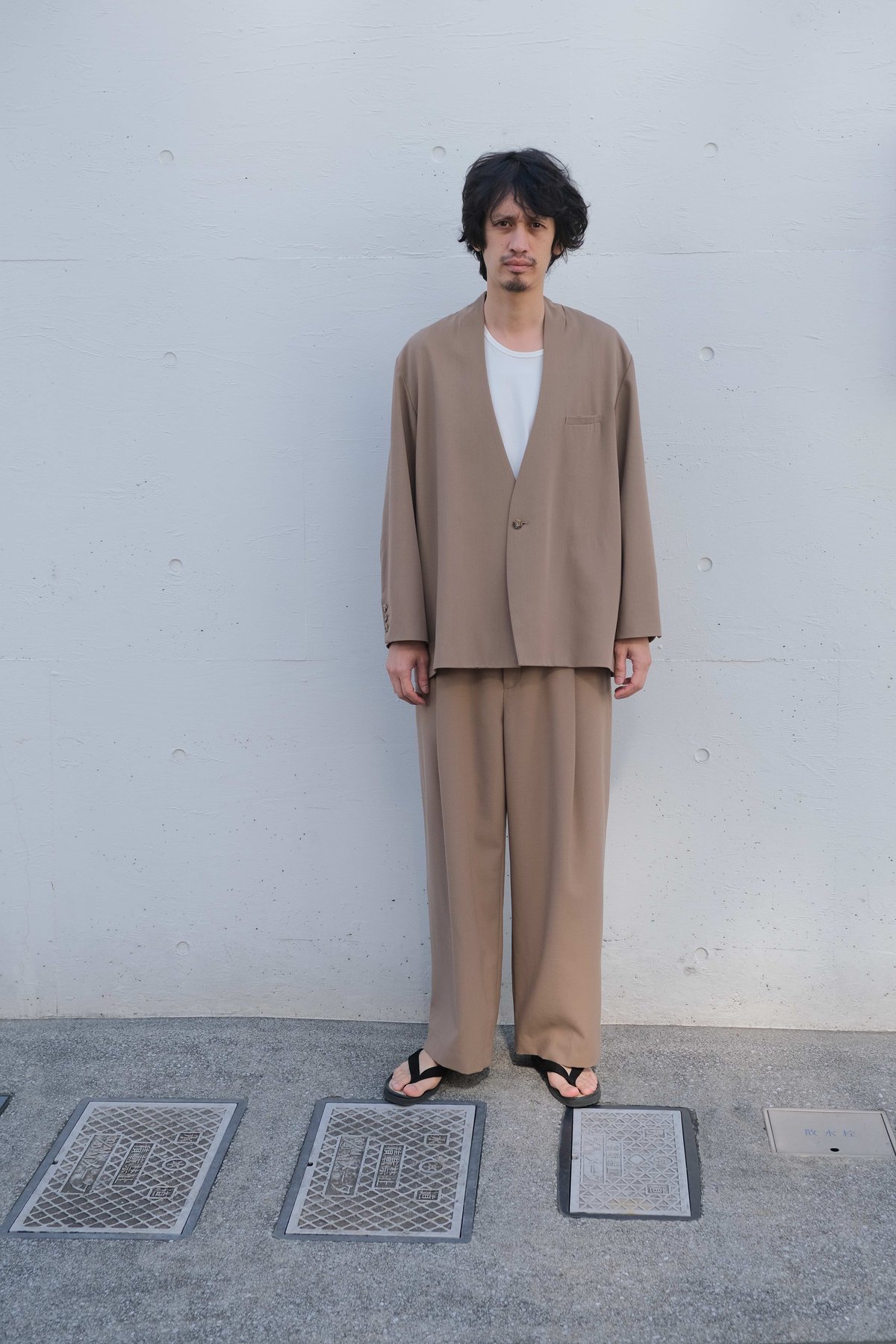 ka na ta one tack pants size1 ホワイトグレイ Ka na ta one tack pants white gray size: 1-in stock 2-sold