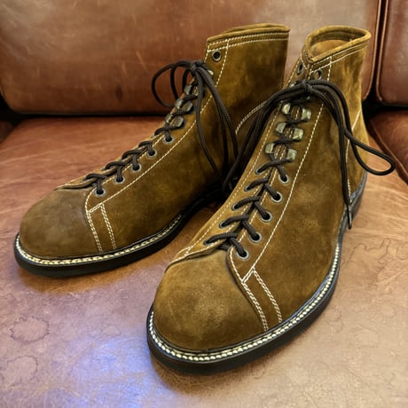ZINTALA LINE-MAN BOOTS  material Special nubuck leather marron size UK8