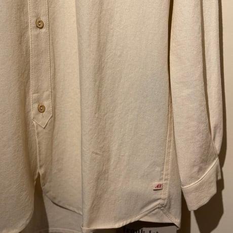 -FLANK LEDER-  OLD STYLE（BAND COLLAR）  vintage german 1960's bedsheets fabric (NATURAL)