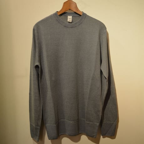 -grp- linen crew neck knit grigio