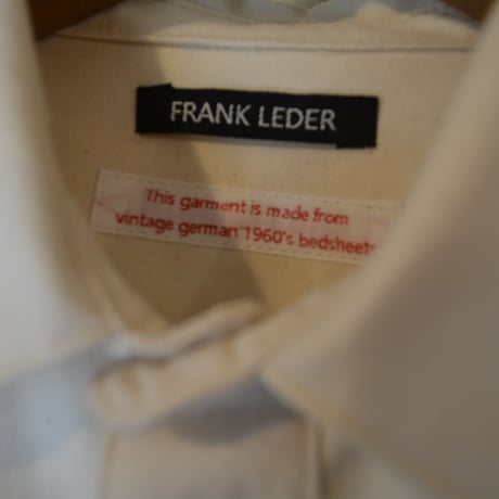 -FLANK LEDER-  OLD STYLE（BAND COLLAR）  vintage german 1960's bedsheets fabric (NATURAL)