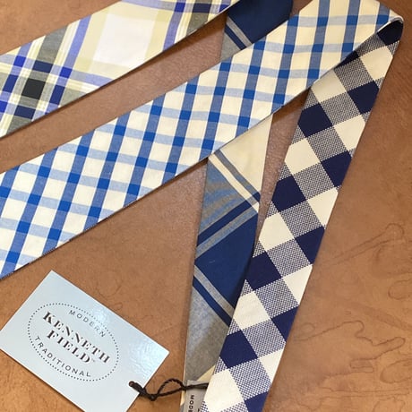 kenneth field 4face tie plaids navy