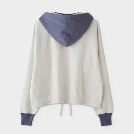PHIGVEL‐MAKERS Co．ATTACHED HOODIE (oatmeal×purple navy)