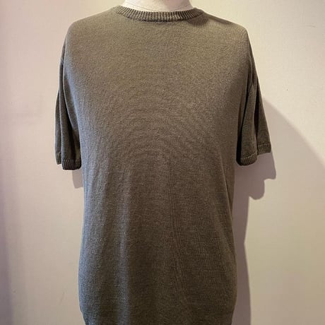 -GRP- Linen S/S crew neck knit（VERDE MILITARE/military olive）