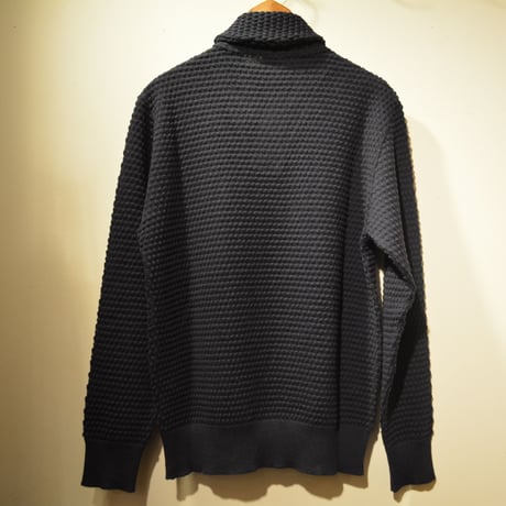 GRP  spotknit shawlcollar -BLU-